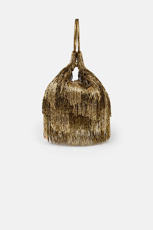Hoss Intropia Natalia. Mala com argolas e franjas Dourado
