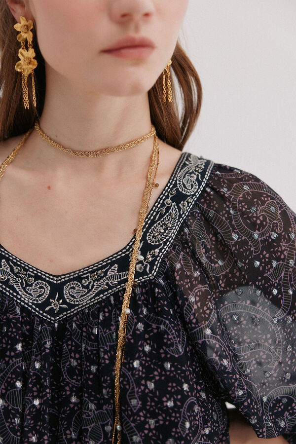 Hoss Intropia Aitana. Vestido com bordado Roxo