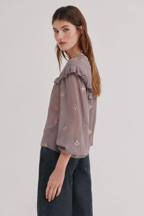 Hoss Intropia C&oacute;sima. Blusa bordada Roxo