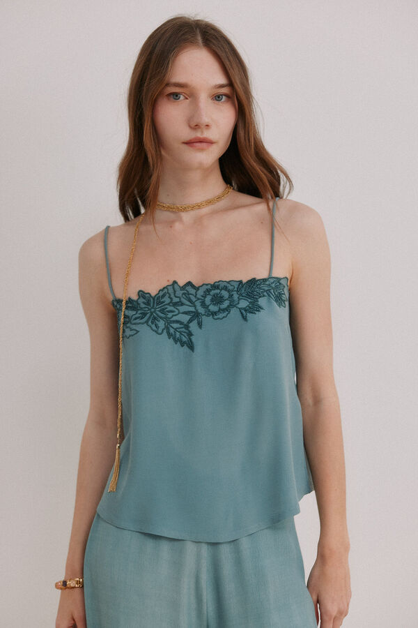 Hoss Intropia Galatea. Top de lingerie bordado Azul