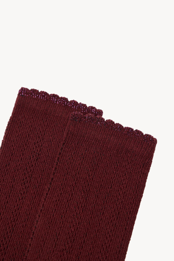 Hoss Intropia Leila. Meias vazadas de lurex Vermelho