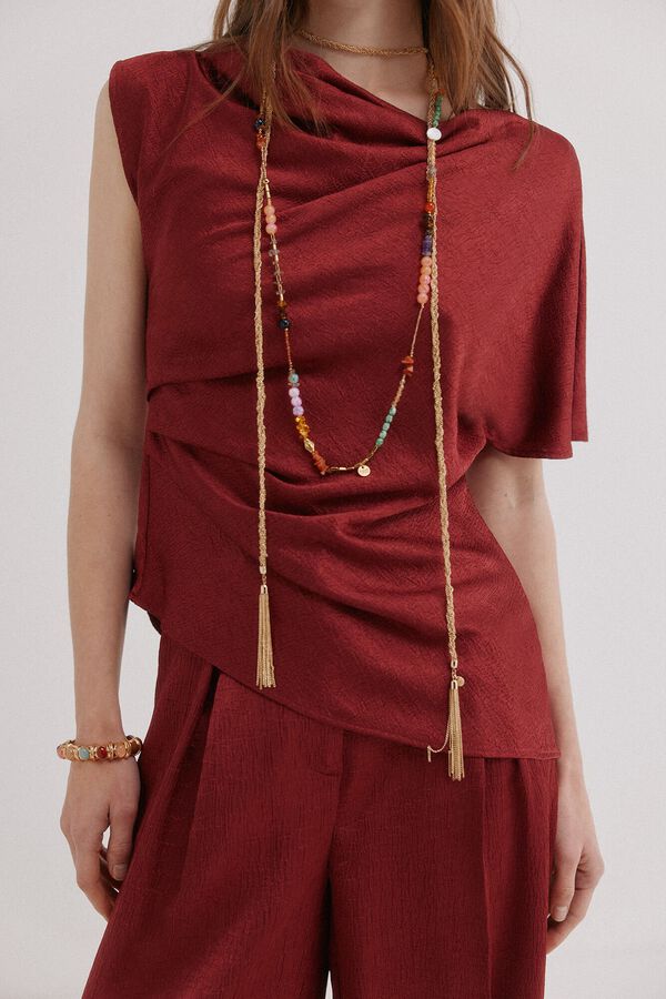 Hoss Intropia Carolyn. Blusa flu&iacute;da satinada Vino