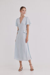 Hoss Intropia Alesha. Vestido jacquard Azul