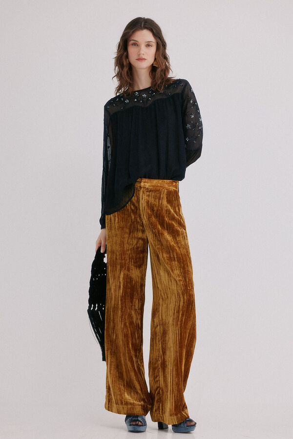 Hoss Intropia Claire. Blusa bordada Azul