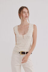 Hoss Intropia Ilya. Top com textura Ecru