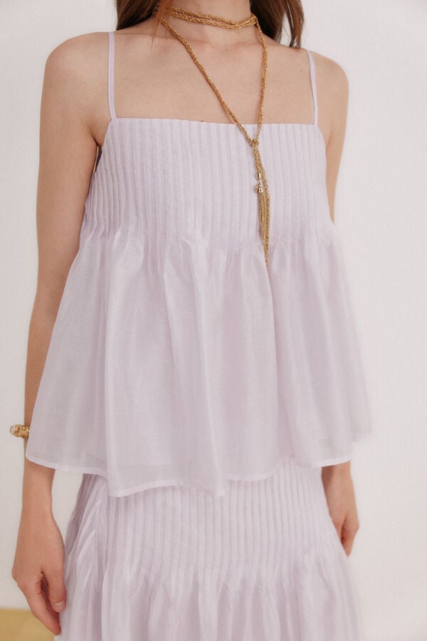 Hoss Intropia Top de al&ccedil;as com pregas coral Roxo