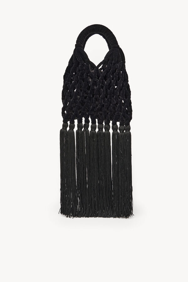 Hoss Intropia Naroa. Bolso de crochet de terciopelo Negro