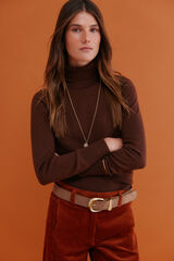 Hoss Intropia Ilse. Jersey cuello vuelto Marron oscuro