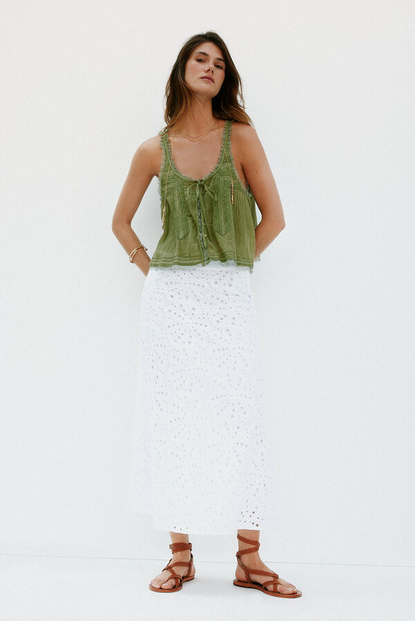 Hoss Intropia Camila. Blusa de lingerie Verde