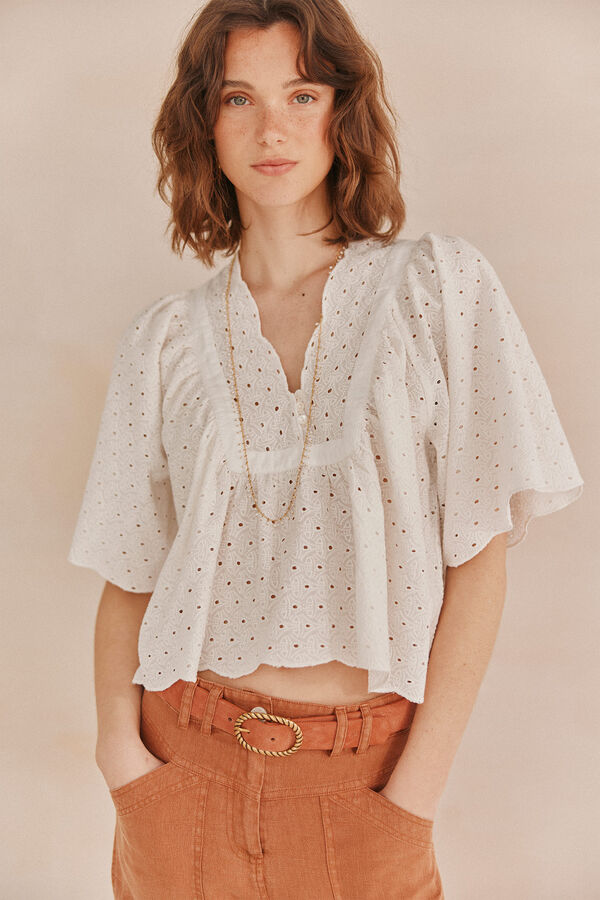 Hoss Intropia Gisela. Blusa bordada Branco