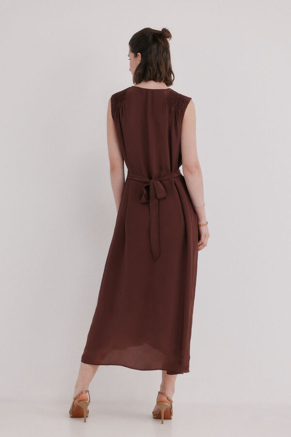 Hoss Intropia Aura. Vestido midi fluido Vermelho