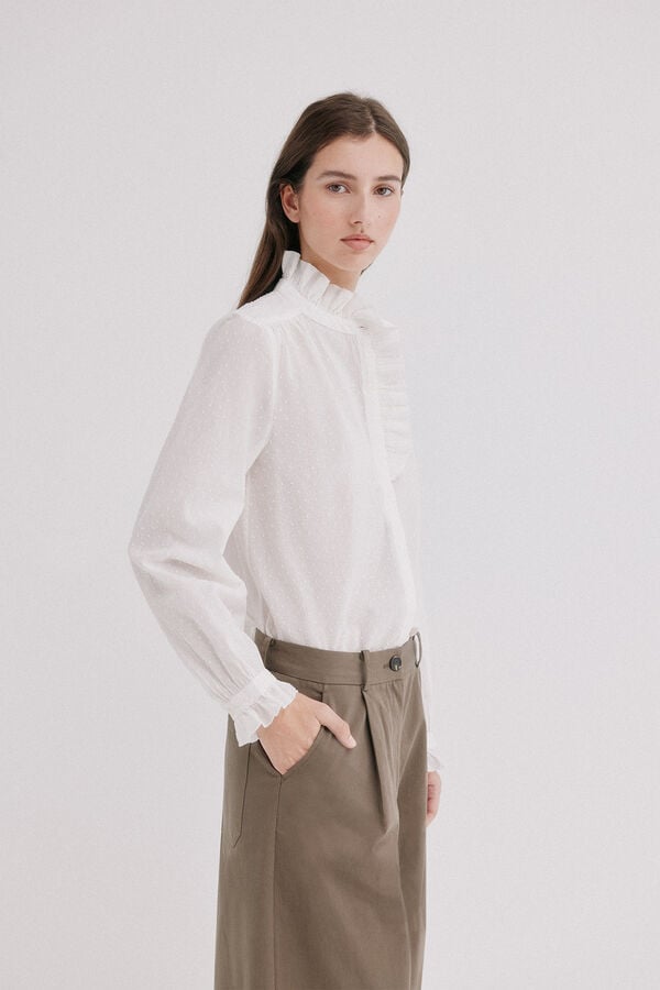 Hoss Intropia Claudette. Camisa plumeti Blanco