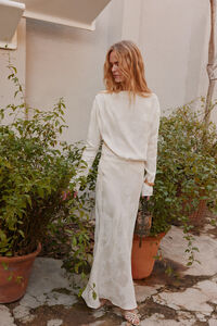 Hoss Intropia Rocío. Saia jacquard Ecru
