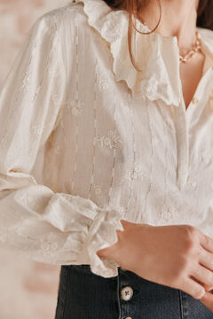 Hoss Intropia Reyes. Blusa cuello maxi. Marfil