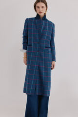 Hoss Intropia Felicia. Casaco comprido aos quadrados Azul