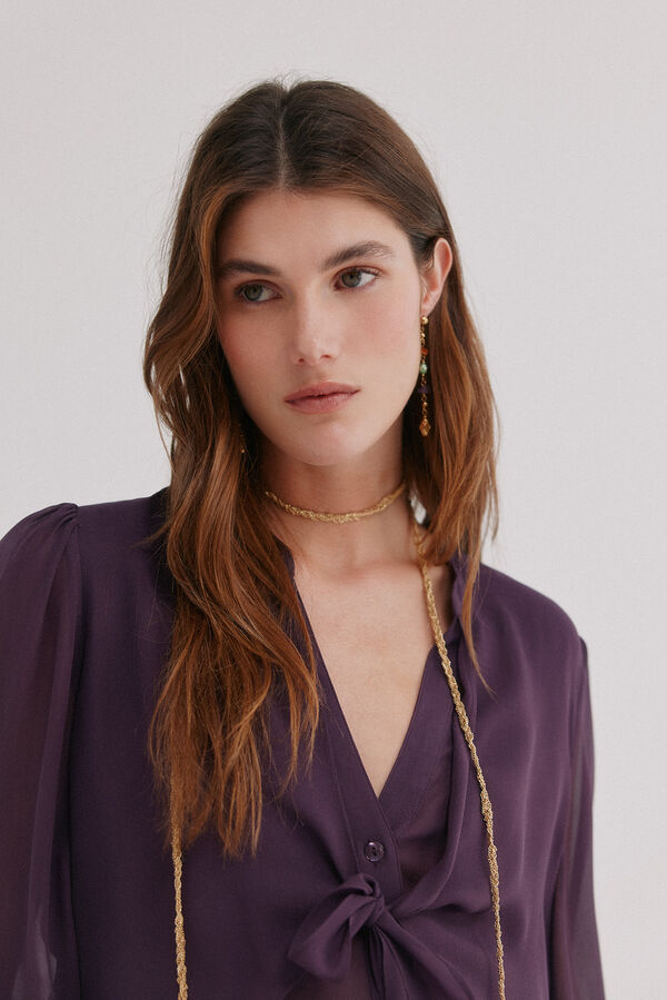 Hoss Intropia Gala. Blusa con lazada Morado