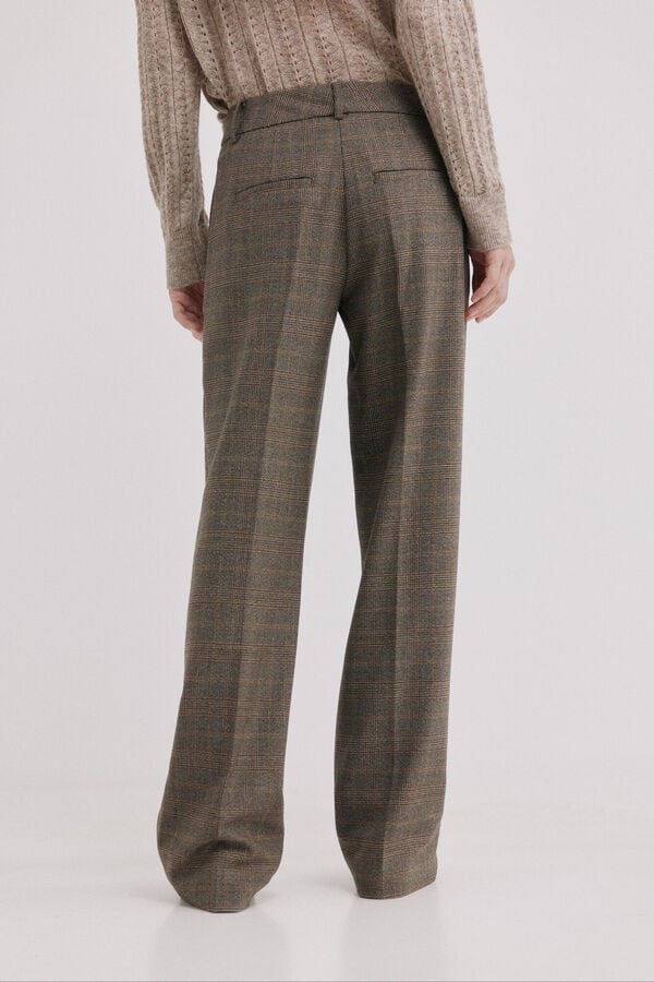 Hoss Intropia Pruna.Pantal&oacute;n cuadros Verde oscuro