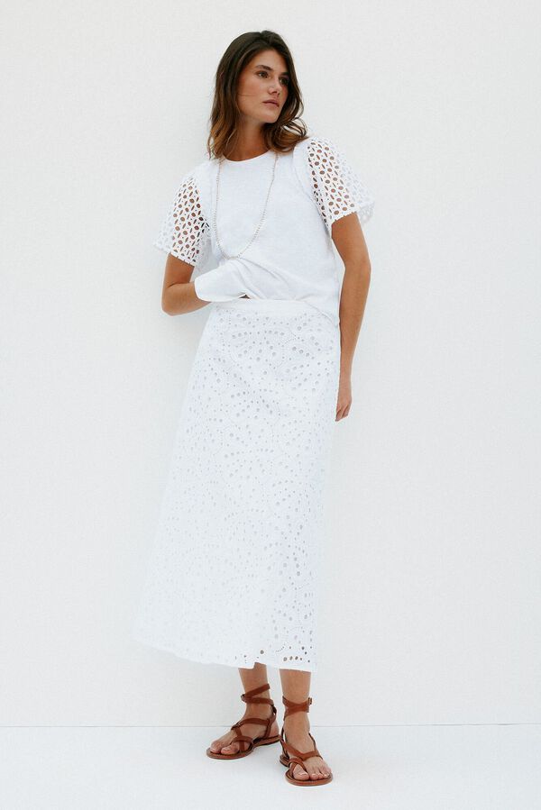 Hoss Intropia Mariana. Camiseta con volantes Blanco