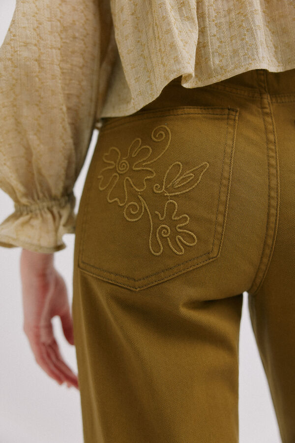 Hoss Intropia Bérénice. Vaqueros bordados Kaki