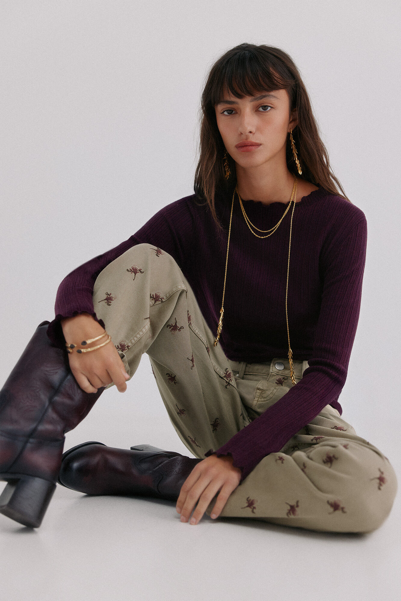 Hoss Intropia Bettina. Cal&ccedil;a jeans bordada