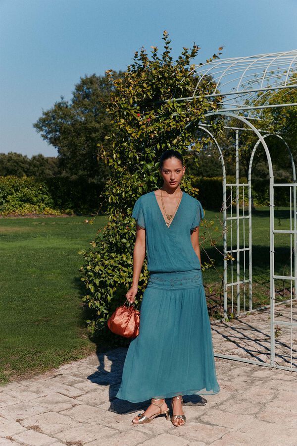 Hoss Intropia Nora. Bolso de sat&eacute;n Coral