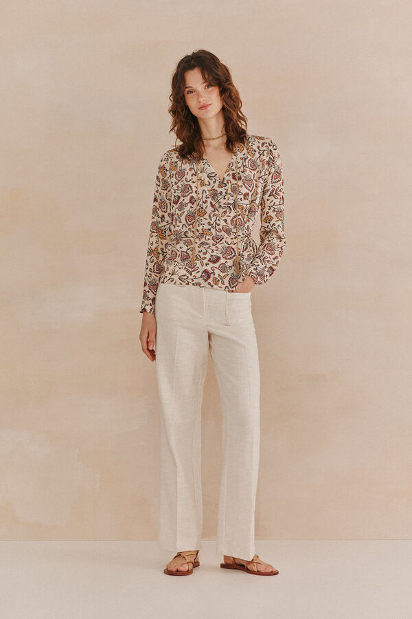 Hoss Intropia Adela. Top estampado Ecru