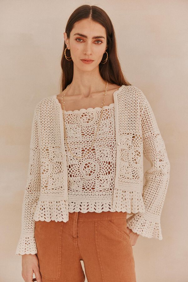 Hoss Intropia Sia. Chaqueta de crochet Marfil