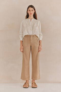 Hoss Intropia Galiana. Camisa bordada Marfil