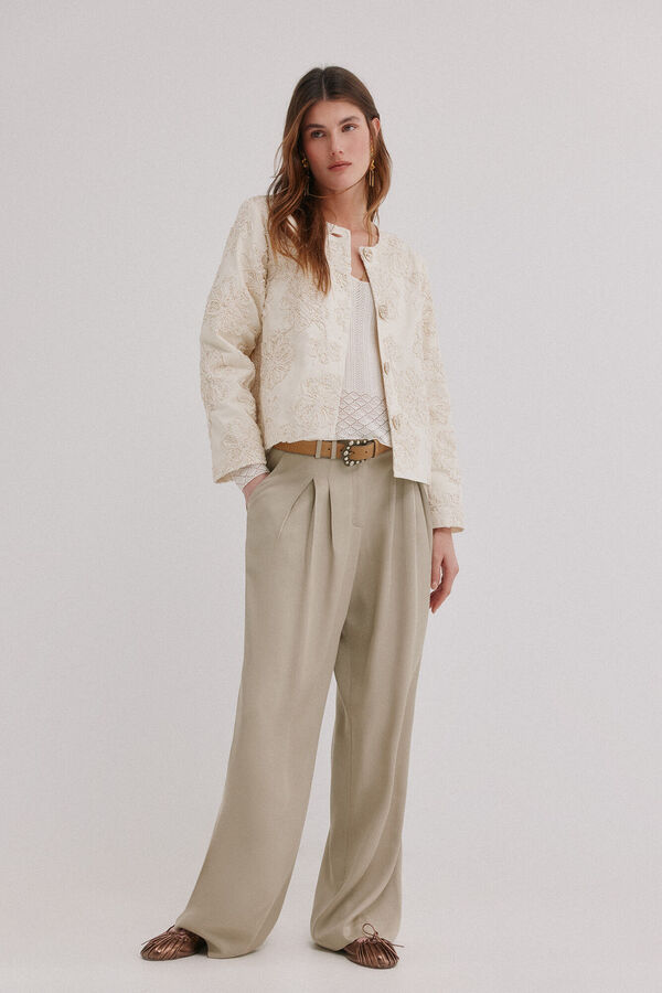 Hoss Intropia Eider. casaco jacquard Ecru