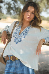 Hoss Intropia Carla. Blusa bordada Marfil