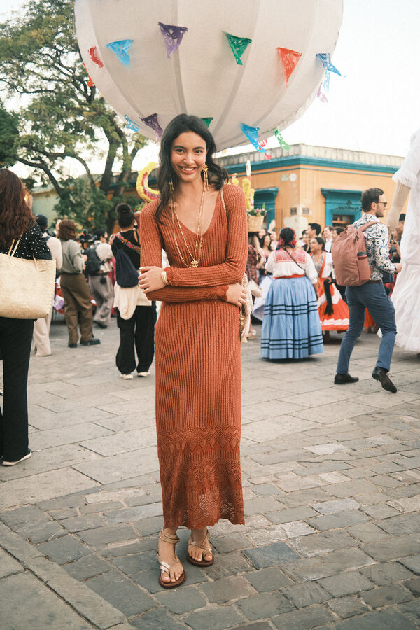 Hoss Intropia Tadea. Vestido longo de malha Vermelho