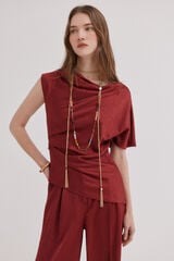 Hoss Intropia Carolyn. Blusa flu&iacute;da satinada Vino