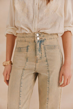 Hoss Intropia Pianna. Calça jeans com cintura Beige