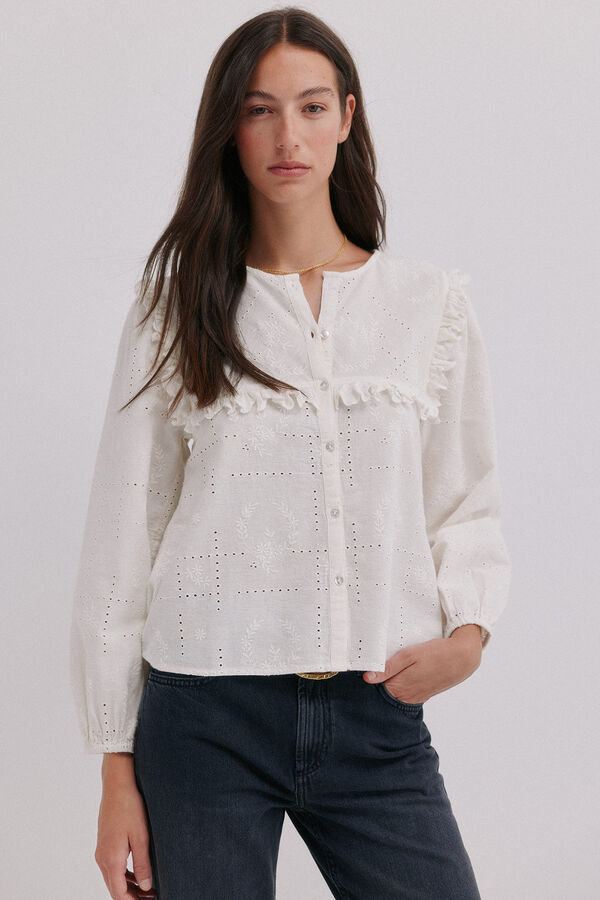 Hoss Intropia Celia. Blusa romântica Ecru