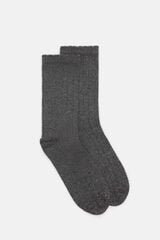 Hoss Intropia Lavinia. Meias rendadas com lurex Cinzento
