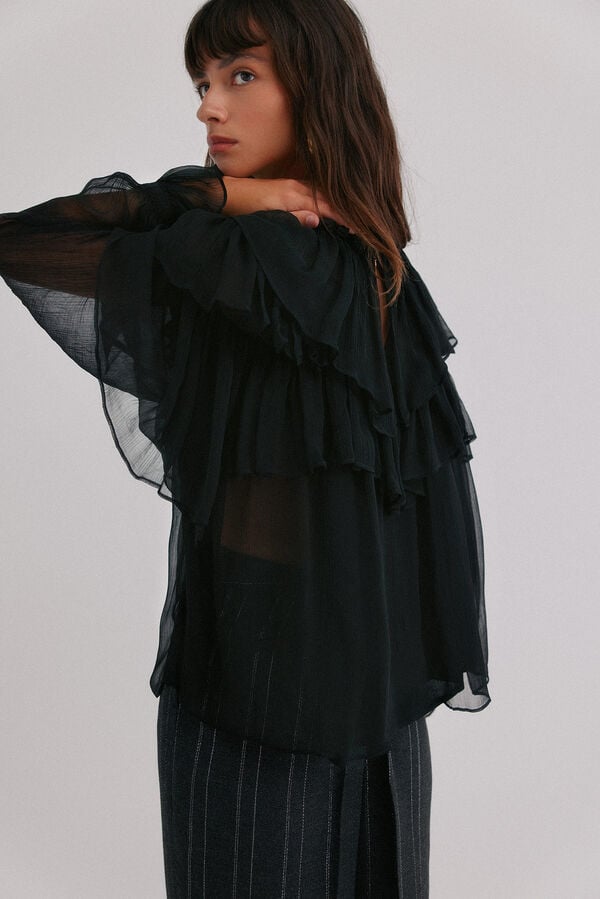 Hoss Intropia Giulia. Blusa romántica Negro