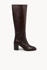 Hoss Intropia Macarena. Bota de piel alta h&iacute;pica Marron