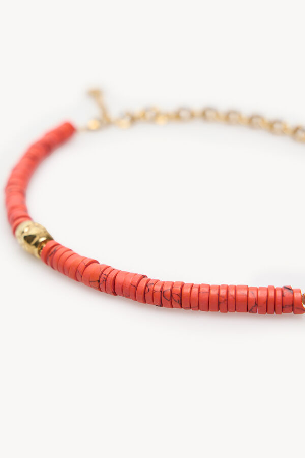 Hoss Intropia Marelin. Collar resina y moneda Coral