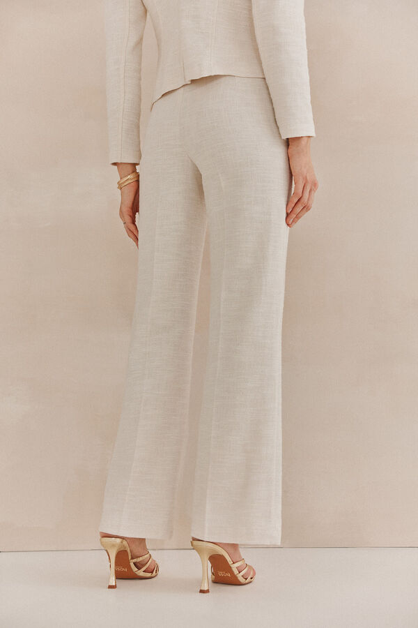 Hoss Intropia Paula. Pantalones jaquard Blanco
