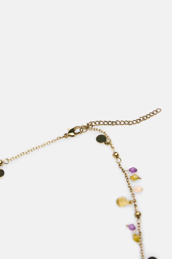 Hoss Intropia Luciana. Colar de contas banhado a ouro Dourado