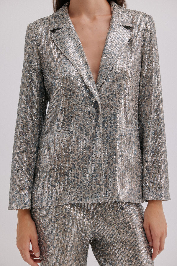 Hoss Intropia Emilia. Blazer de lantejoulas Cinzento