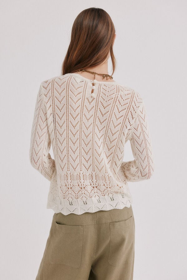 Hoss Intropia Ivy. Jersey calado Blanco