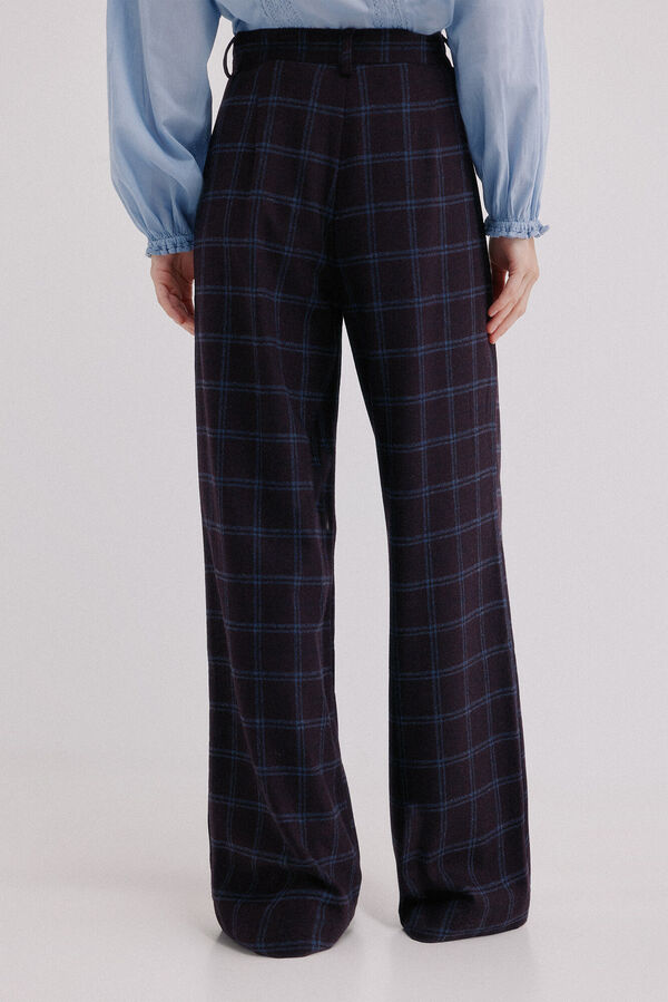 Hoss Intropia Peony. Pantal&oacute;n cuadros Azul marino