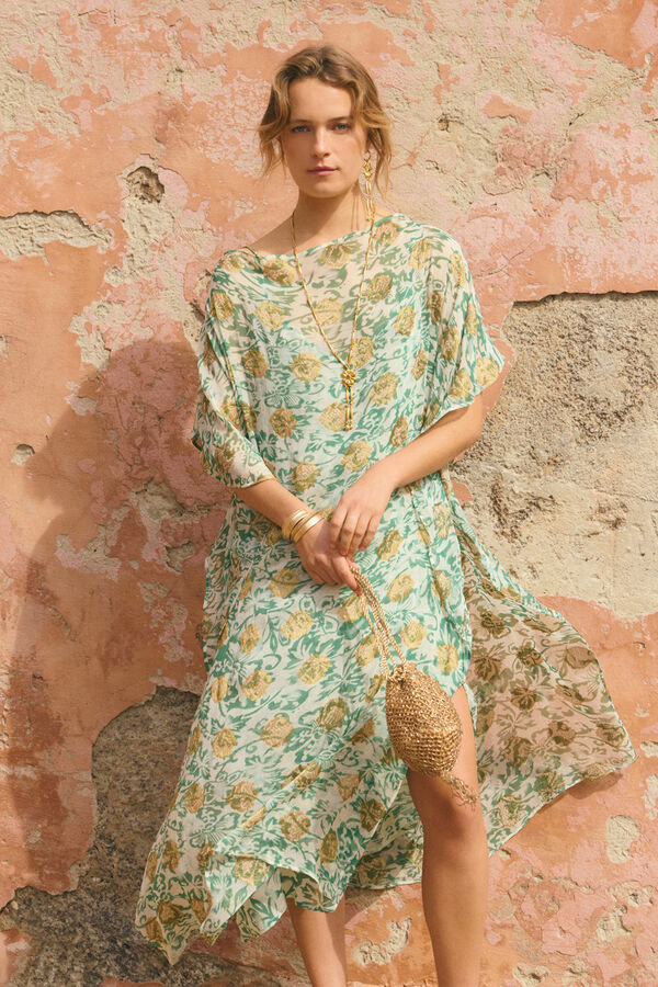 Hoss Intropia Lucille. Vestido jaquard fluido Estampado Verde
