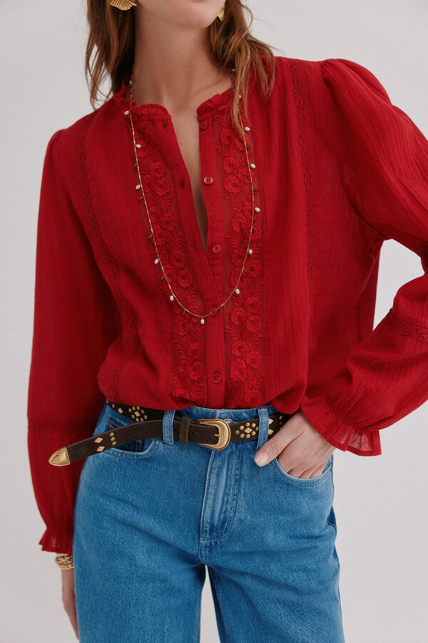 Hoss Intropia Caridad. Blusa rom&acirc;ntica Vermelho