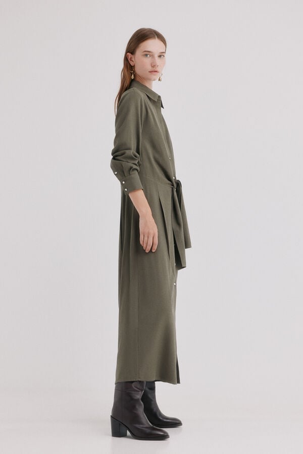 Hoss Intropia Amara. Vestido camisero Kaki