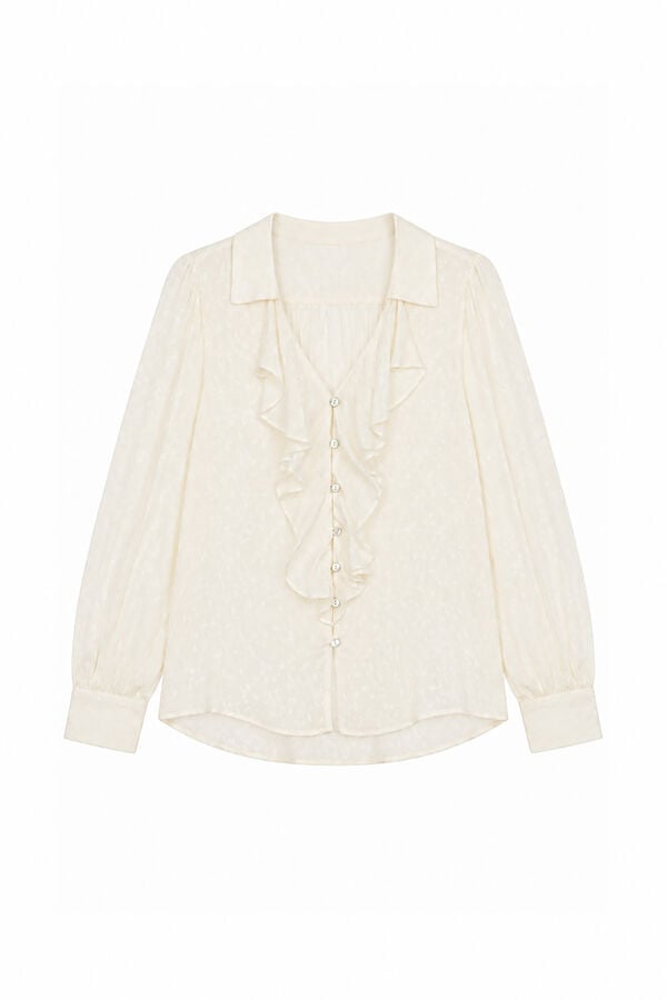 Hoss Intropia Calyx.Blusa fluida com folho Ecru