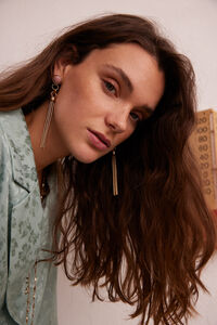 Hoss Intropia Greta Pendientes largos bañados en oro Amarelo