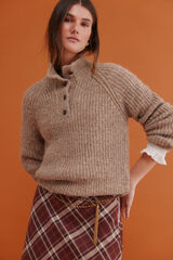 Hoss Intropia Irina. Jersey cuello perkins Beige