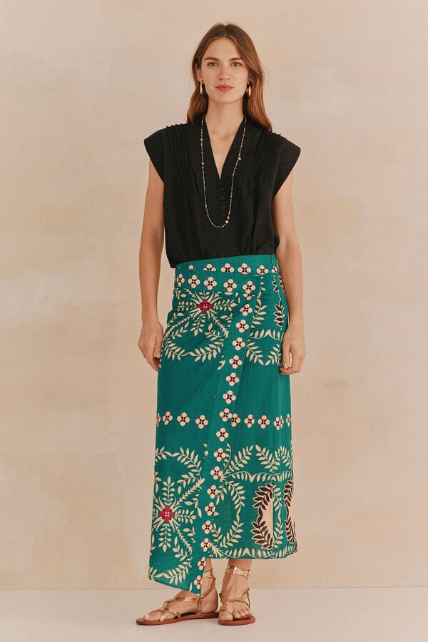 Hoss Intropia Romilda. Falda pareo Estampado Verde